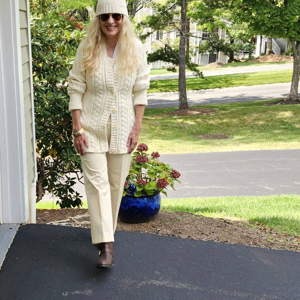 Gap Cable Knit Ivory Cardigan, Medium, $39
